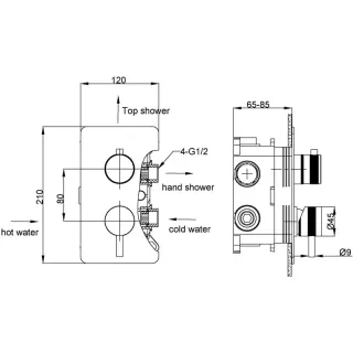 Встраиваемый смеситель для душа Boheme Cell 135-2-CB 2-х проходной брашированная медь